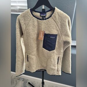 Patagonia Men's Los Gatos Crew - Cream and Blue